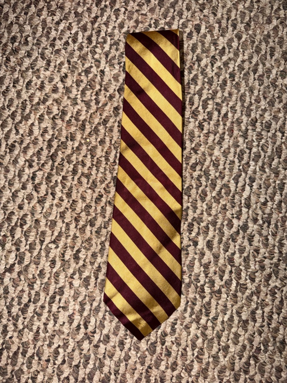 Brooks Brothers Burgundy and Gold Diagonal Stripe Tie